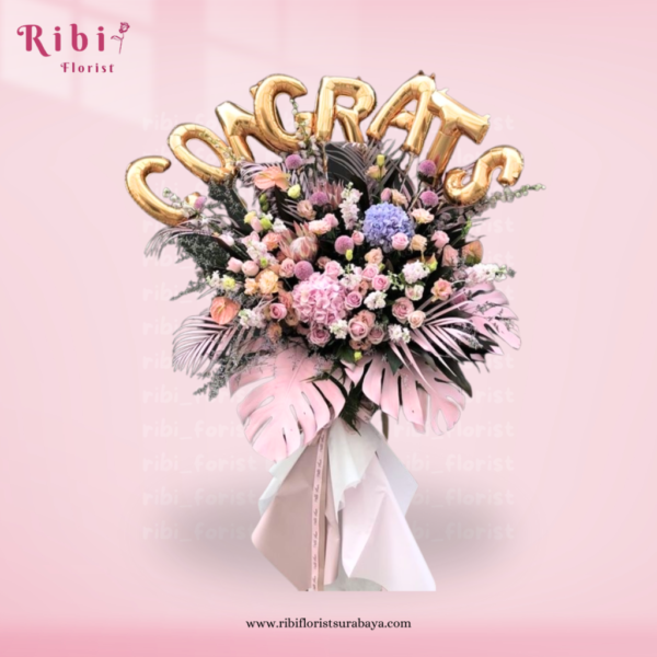 STANDING FLOWERS BOUQUET CONGRATS MIX