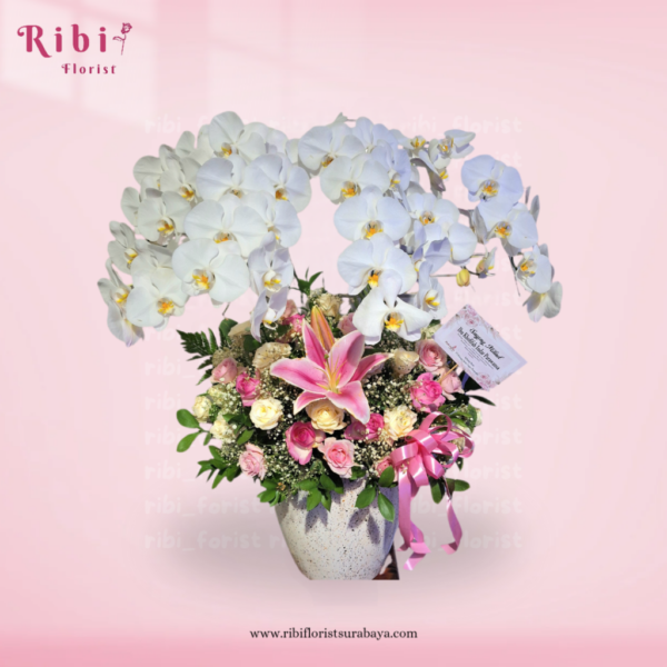 BUNGA MEJA VAS ANGGREK PREMIUM (FRESH)