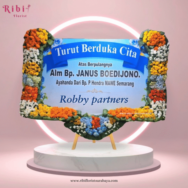 Papan Bunga Duka Cita Melengkung Custom