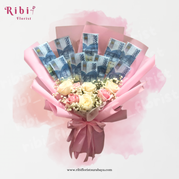 BUKET UANG 10 LEMBAR/500 RIBU (CUSTOM BOUQUET)
