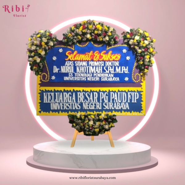 Papan Bunga Gabus Minimalist Selamat dan Sukses