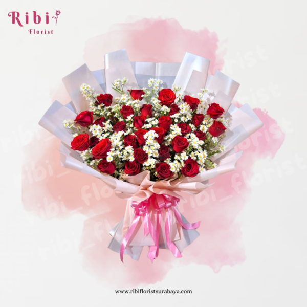BUKET BUNGA MAWAR MERAH (FRESH)